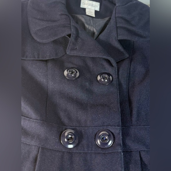 Chic Navy Double-Breasted Women's Trench Coat - Picture 5 of 14